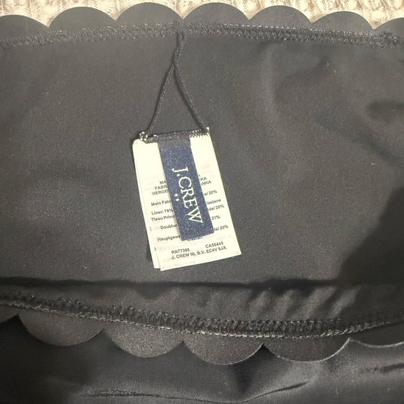 NWOT J. Crew Black Scalloped High-Waisted Bikini Bottom - Picture 2 of 9
